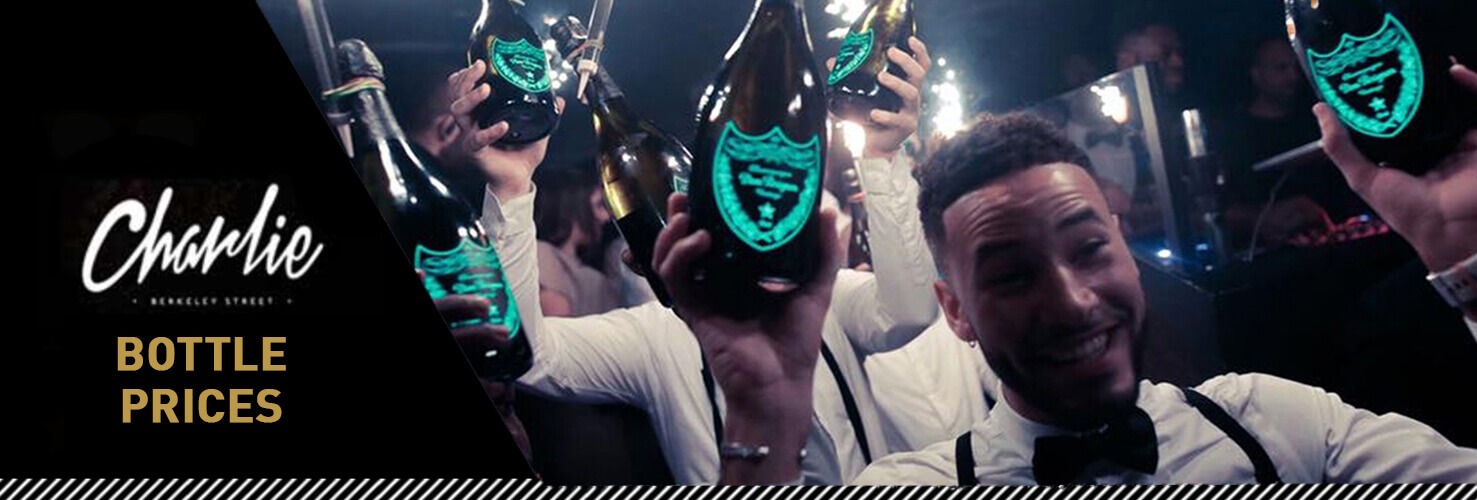 Drinks and Bottle Prices Menu for Charlie Club